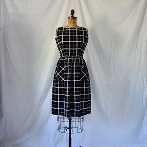 Vintage Handmade B&W Patch Pocket Day Dress